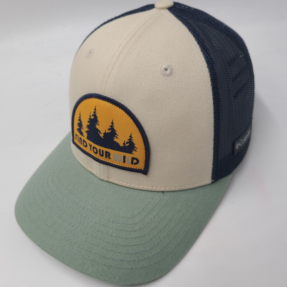 Women Columbia Hat Snapback Trucker Mesh Beige Blue Green Find Your Wild Outdoor